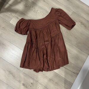 Altar’d State Brown Off-Shoulder Dress